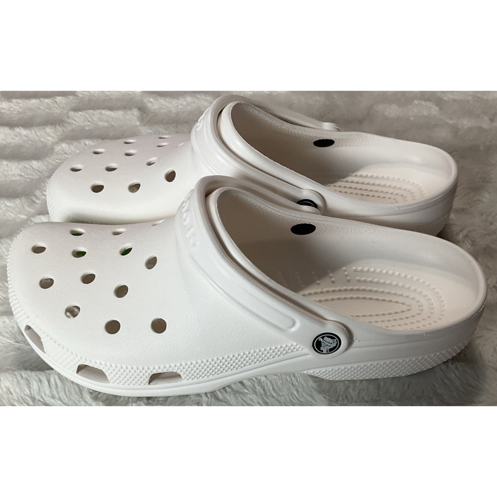 Crocs Classic Clog  White Mens Size 9 Womens Size 11 Slip On Comfort Lightweight - Picture 3 of 9